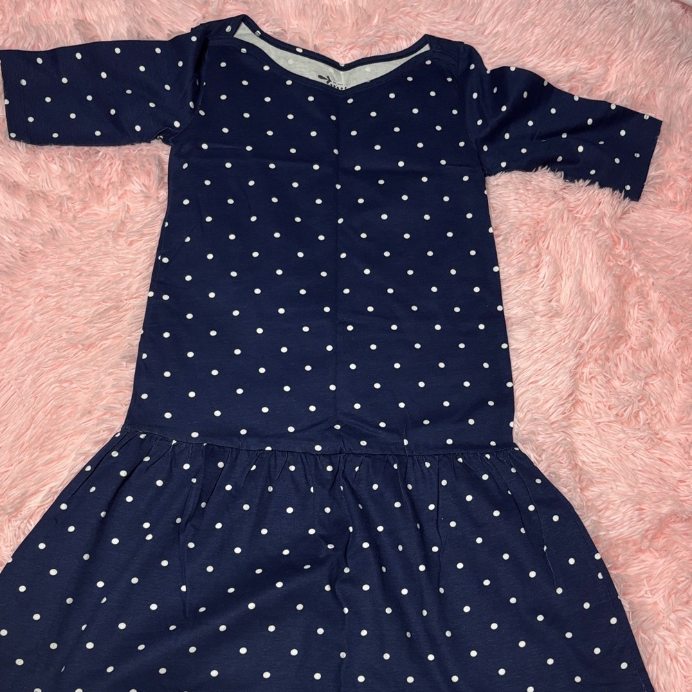 Old Navy Navy Blue Polka Dot Kids Casual Dress